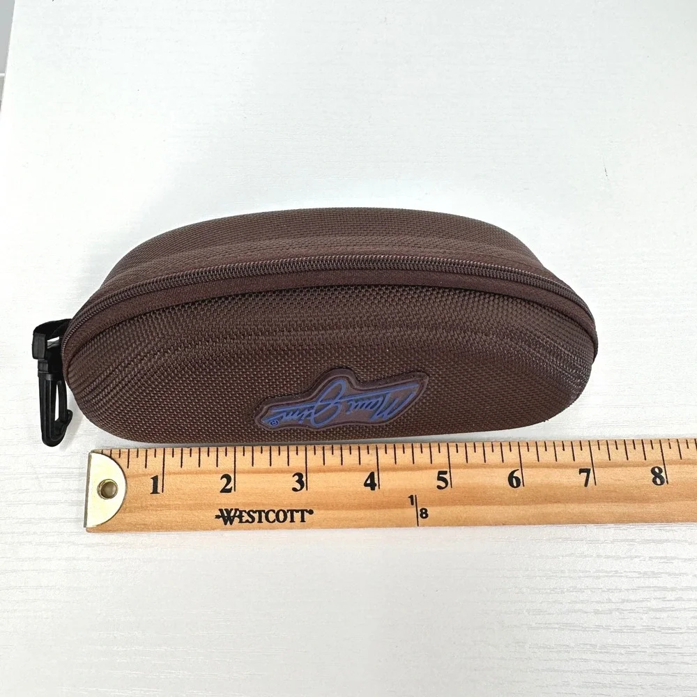 Maui Jim Brown Clamshell Zip Sunglasses Eyeglass Travel Case ProtectiveCase